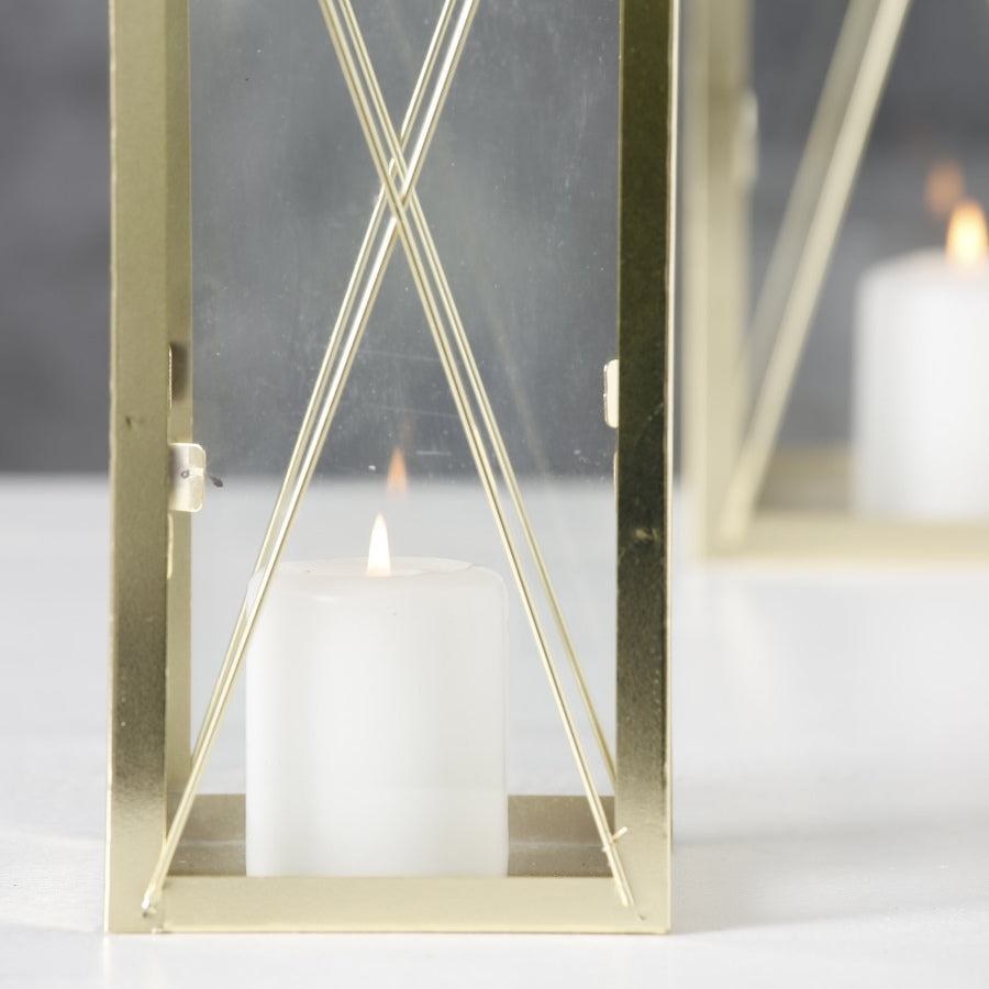 Laternen 2er Set gold für Hochzeit mieten