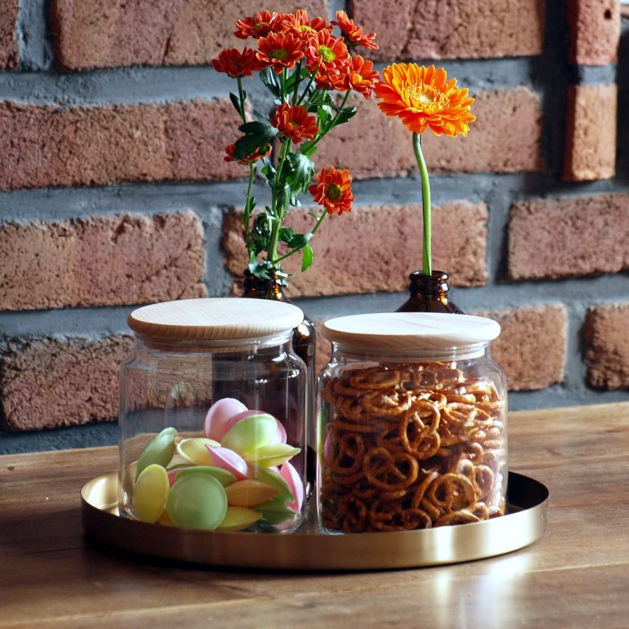 Bonbonglas mit Holzdeckel für Hochzeit und Candy Bar mieten
