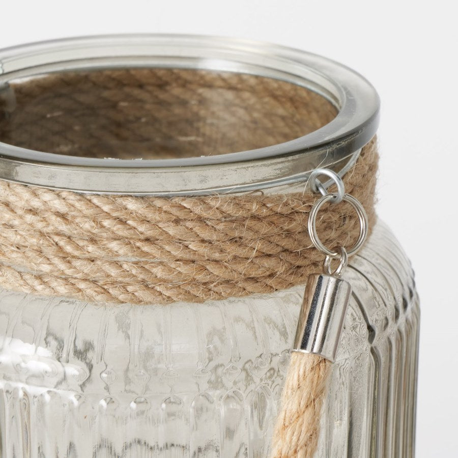 Windlicht 21 cm mit Jute für Hochzeit mieten