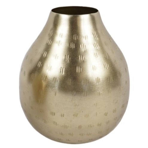 Metallvase gold mit Muster für Hochzeit mieten