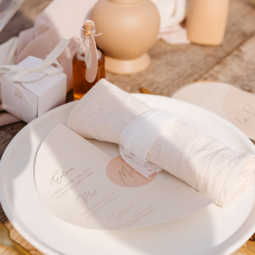 Musselin Serviette für Hochzeit mieten