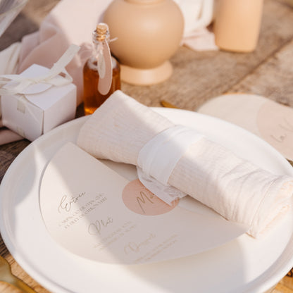 Musselin Serviette für Hochzeit mieten