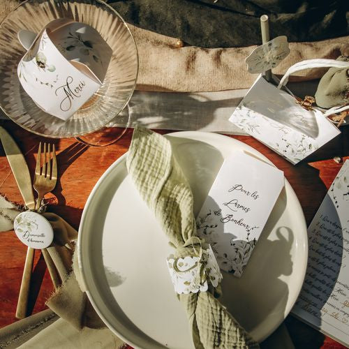Musselin Serviette Pastellgrün für Hochzeit mieten