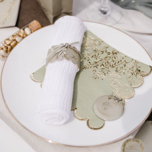 Musselin Serviette weiß für Hochzeit mieten
