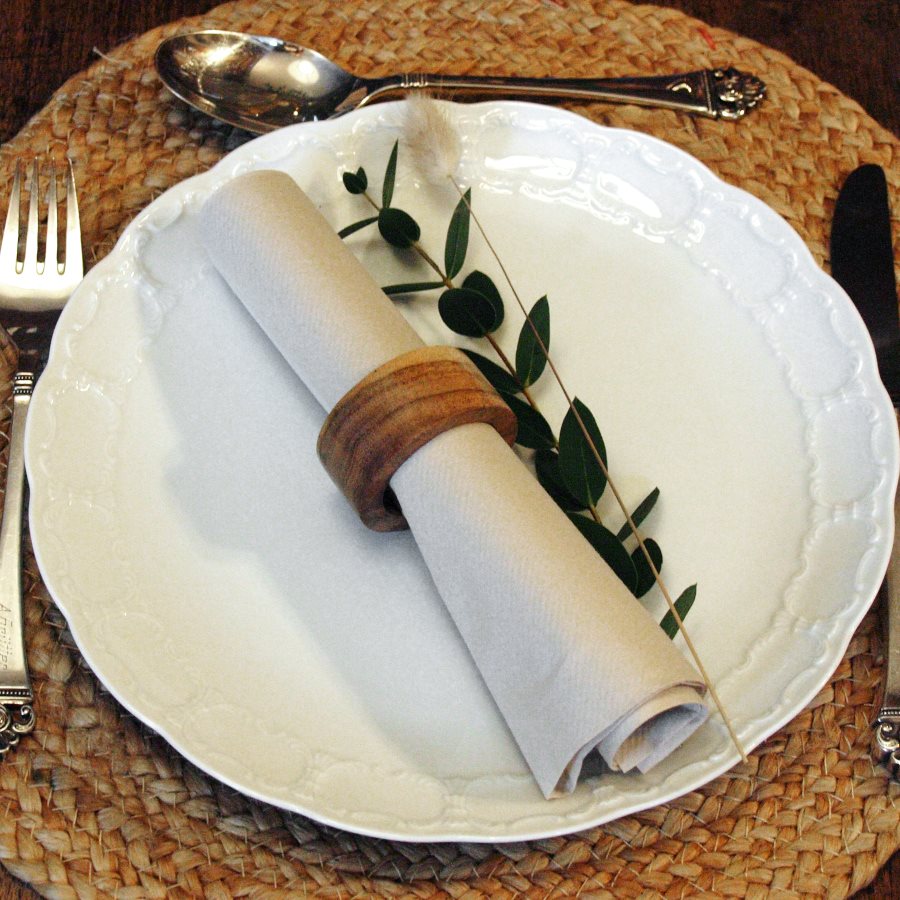 Serviettenring aus Holz für Hochzeit mieten