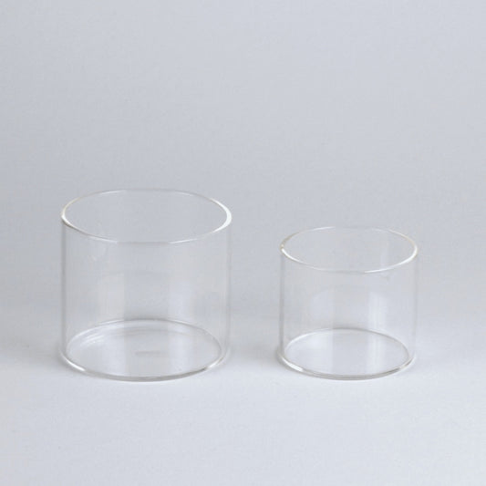 Teelichtglas, 2er Set, klar/glatt