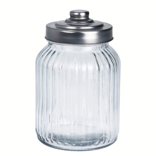 Bonbonglas mit Rillen und Metalldeckel für Hochzeit und Candy Bar mieten